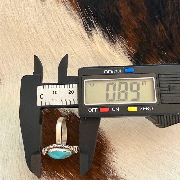 ❤️ Lone Mountain Turquoise Navajo Style Sterling Unisex ADJ Ring Sz 6 to 9 - Picture 13 of 15